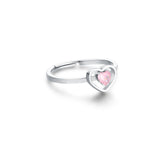Anello con Cristallo racchiuso in un Cuore misura 15