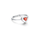 Anello con Cristallo racchiuso in un Cuore misura 15