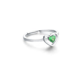 Anello con Cristallo racchiuso in un Cuore misura 15