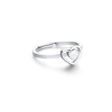 Anello con Cristallo racchiuso in un Cuore misura 15