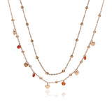 Collana Doppio Filo Cuori e Cristallo
