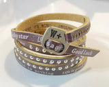 We Positive Bracciale In Pelle Good Luck con Borchie