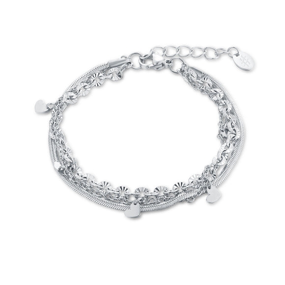 Bracciale Triplo Filo con Cuoricini