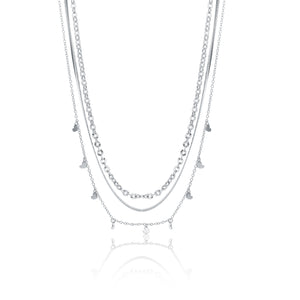 Collana Triplo Filo con Cuoricini
