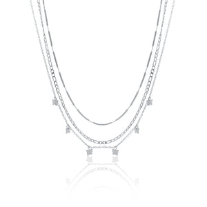 Collana Triplo Filo con Farfalle