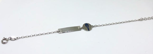 Bracciale Neonato con Targhetta e Racchetta da Tennis