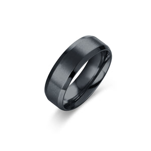 Anello a fascia satinato nero