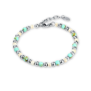 Bracciale Pietre Turchese, Bianche ed Ematite