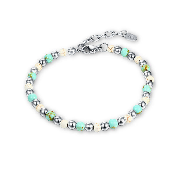 Bracciale Pietre Turchese, Bianche ed Ematite