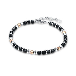 Bracciale Cubi Neri e Rose