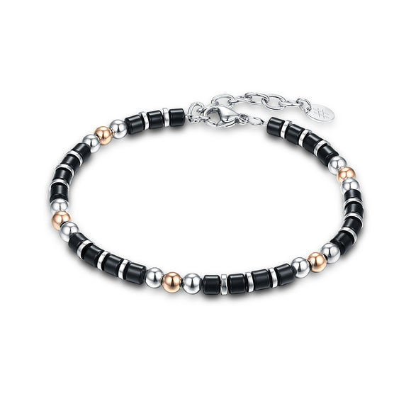 Bracciale Cubi Neri e Rose