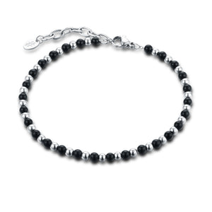 Bracciale Sfere di agata nera ed ematite