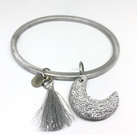 Bracciale Rigido con Luna Diamantata 100% Alluminio