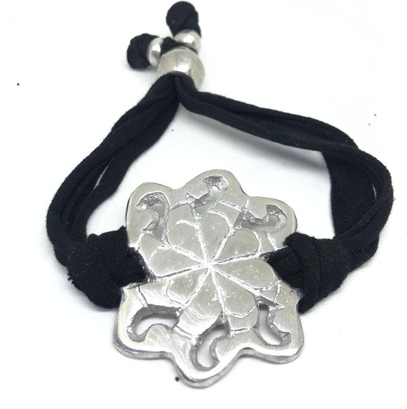 Bracciale Alluminio in Jersey con pendente - Mandala 2