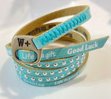 We Positive Bracciale In Pelle Good Luck con Borchie