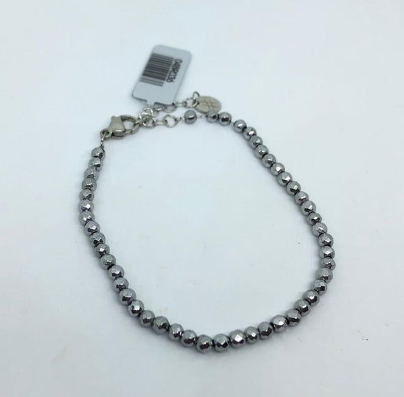 Bracciale Ematite Rodio Sfaccettata