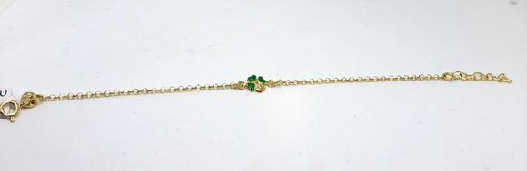 Bracciale Neonato con Quadrifoglio - Oro