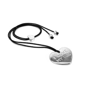 Collana alluminio lunga - Cuore "I LOVE MY DOG" AL04194