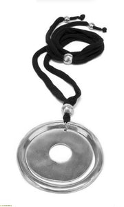 Collana Alluminio in Lycra con pendente - Disco bombato