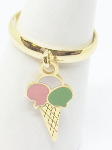 Anello con Pendente Cono Gelato AN102