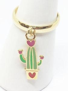 Anello con pendente Cactus