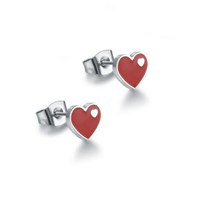 Orecchini Cuore Rosso