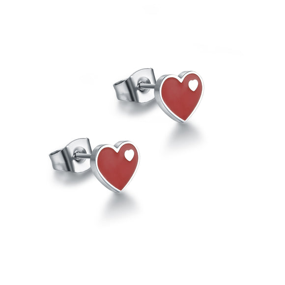 Orecchini Cuore Rosso
