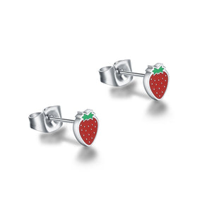 Orecchini Fragola smaltata