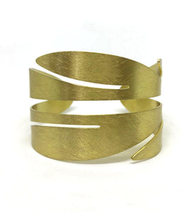 Bracciale Rigido a Foglia Oro JU00F1
