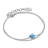 Bracciale Cuore Cristallo Blu