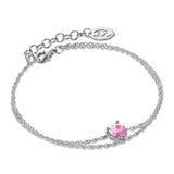 Bracciale Cuore Cristallo Rosa