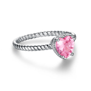 Anello Cuore Cristallo Rosa