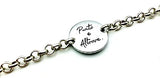 Bracciale con Frasi Placca Tonda Argento - MB327