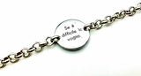 Bracciale con Frasi Placca Tonda Argento - MB327