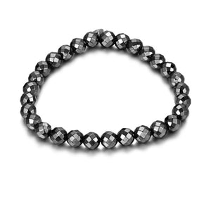 Bracciale Sfere Sfaccettate Ematite
