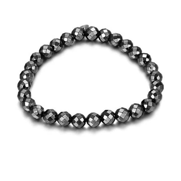 Bracciale Sfere Sfaccettate Ematite
