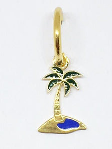 Orecchino cerchietto con pendente oasi - isola tropicale