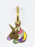 Orecchino cerchietto con pendente unicorno