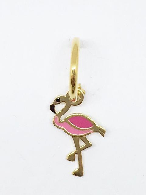 orecchino cerchietto con pendente fenicottero rosa Flamingo