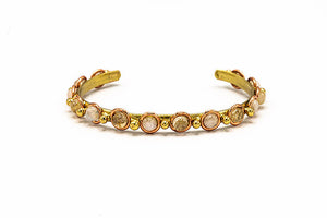 Bracciale rigido pietra di Luna e Quarzo