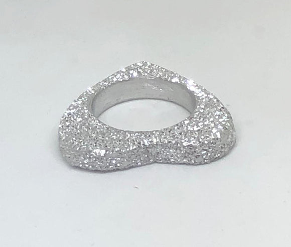 Anello a Fedina Cuore diamantati 100% alluminio