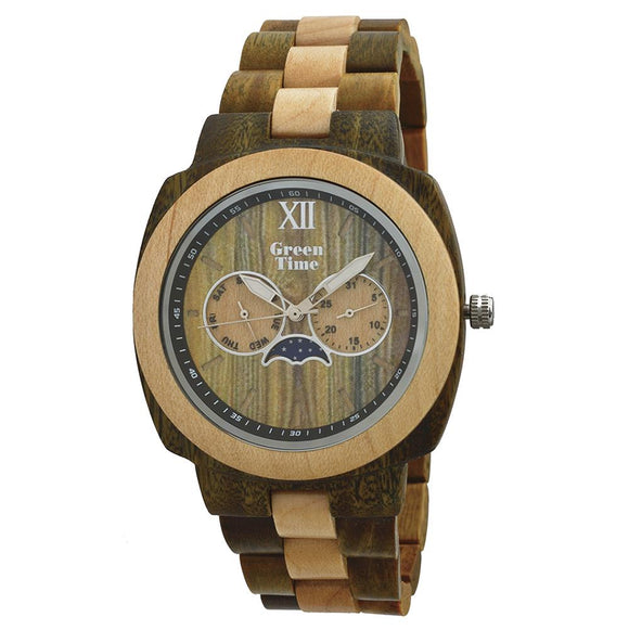 Copia del Orologio in legno Sandalo e Acero- Square Luna zw049d