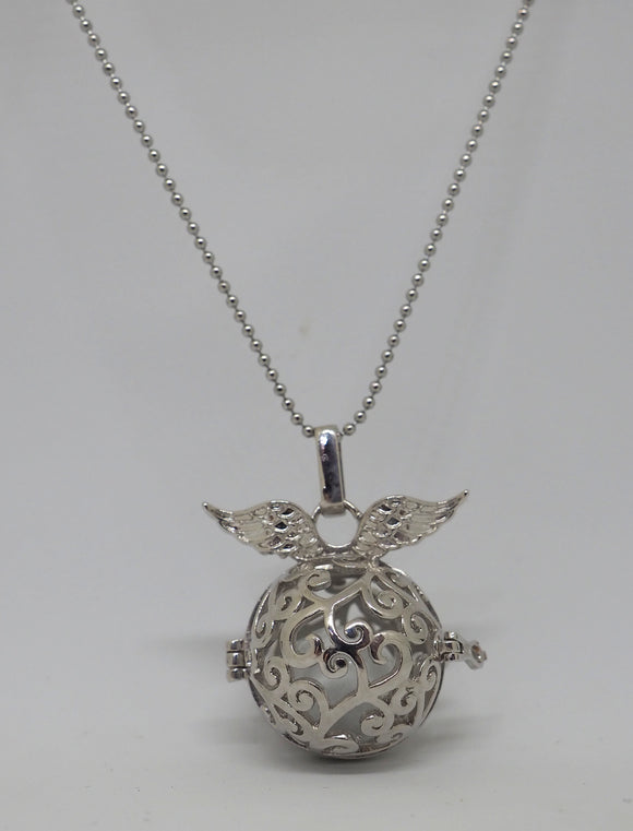 Collana Scrigno Sfera con Ali D'Angelo Chiama Angeli