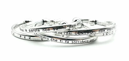 Bracciale Rigido Aperto con Frasi.