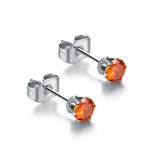 Orecchini Punto Luce Arcobaleno 4mm Arancione