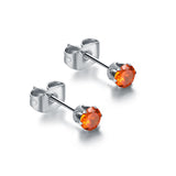 Orecchini Punto Luce Arcobaleno 3mm Arancione