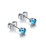 Orecchini Punto Luce Arcobaleno 4mm Azzurro