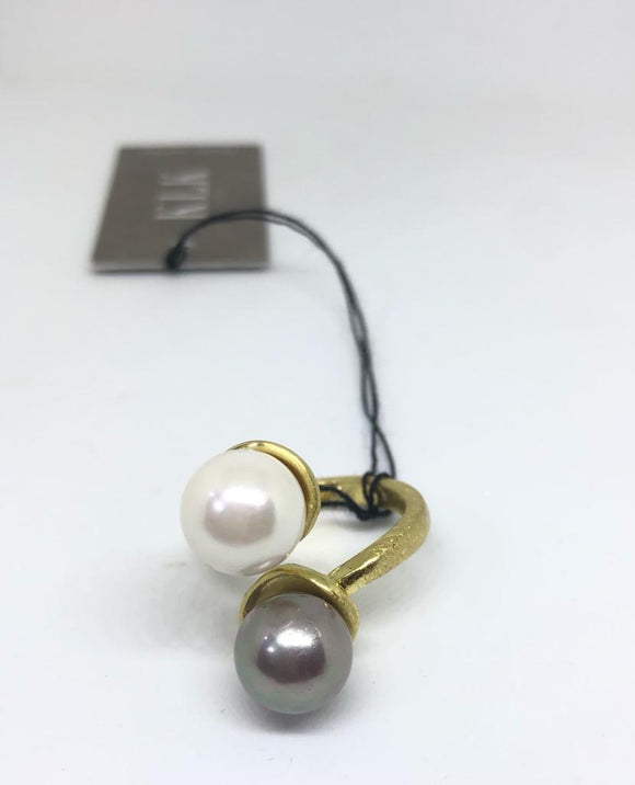 Anello Doppia Perla