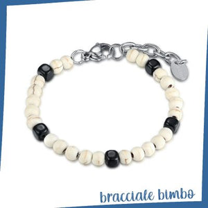 Bracciale Bianco e Cubi Neri - Papà e Bimbo