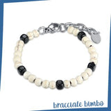 Bracciale Bianco e Cubi Neri - Papà e Bimbo